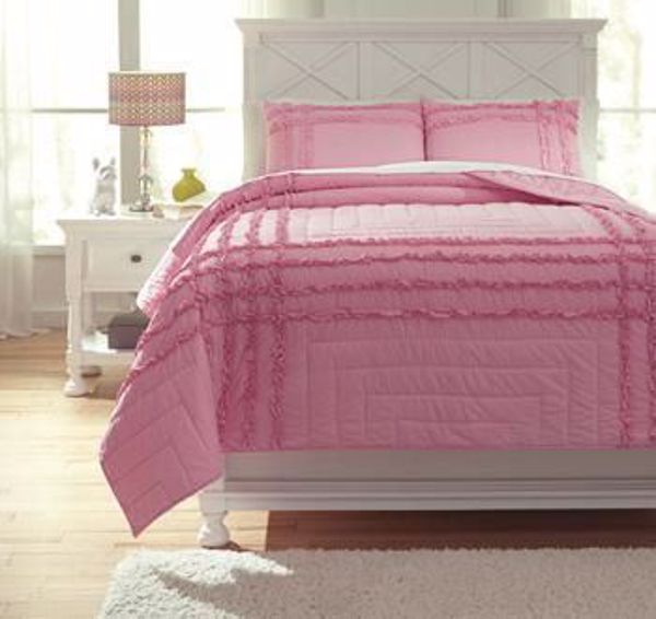 Picture of Megara Full Quilt Set Pink